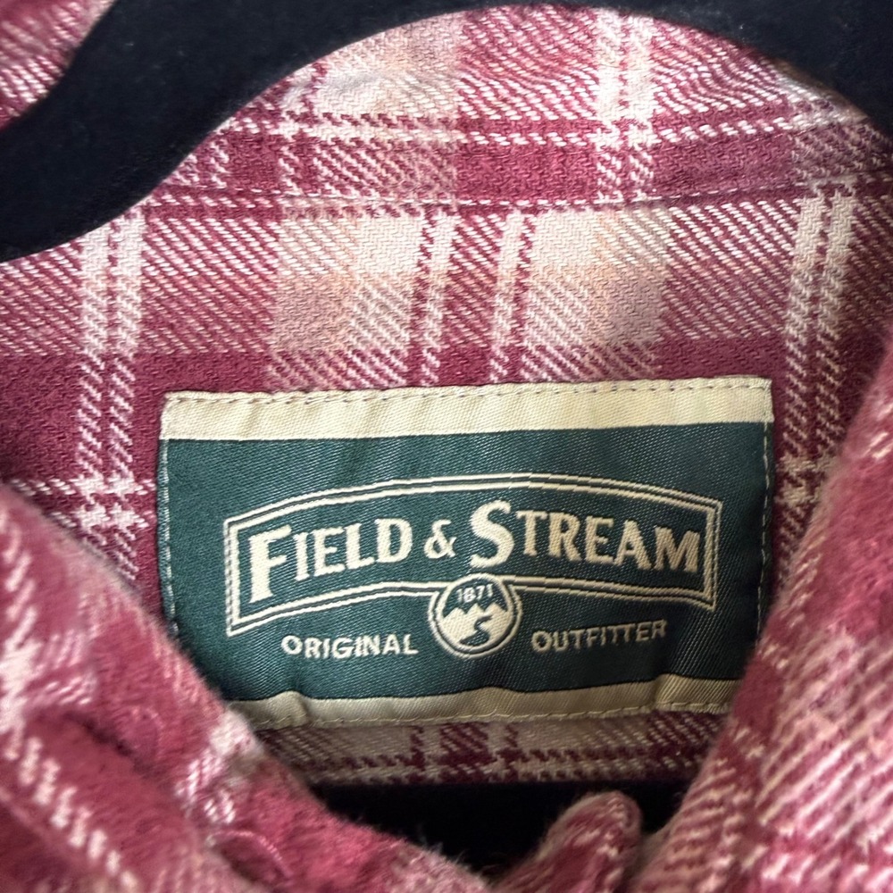 Field & Stream Heavy Flannel Shirt Mens XL Red Plaid Long Sleeve Cotton Outdoors - Picture 6 of 6